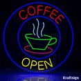 thumbnail image 1 of Craftnamesign Coffee Open Neon Sign, Coffee Shop Decor, Open LED Signage, 1 of 1