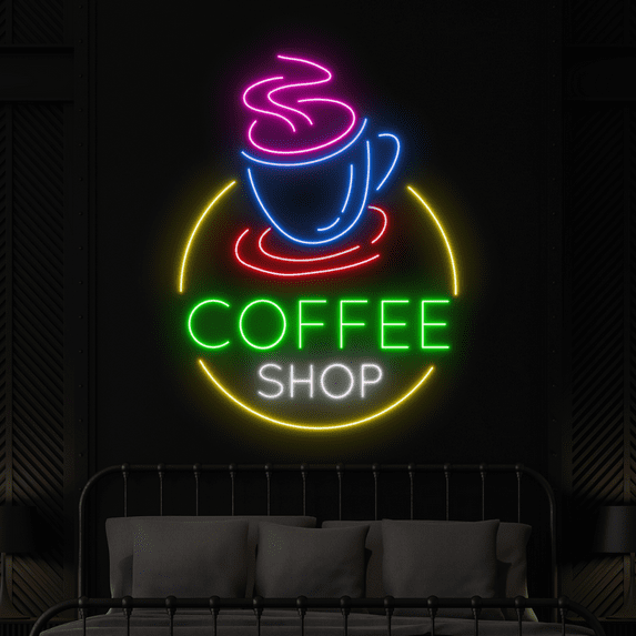 Craftnamesign Coffee Shop Neon Sign, Coffee Shop Decor, Coffee LED Signage