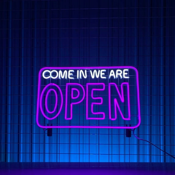 Craftnamesign Come In We Are Open Neon Signs, Open Welcome Shop LED Sign, Store Decor