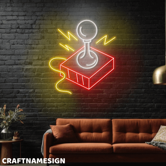 Craftnamesign Controller Game Neon Sign, Wall Art For Game Zone Video Game Store