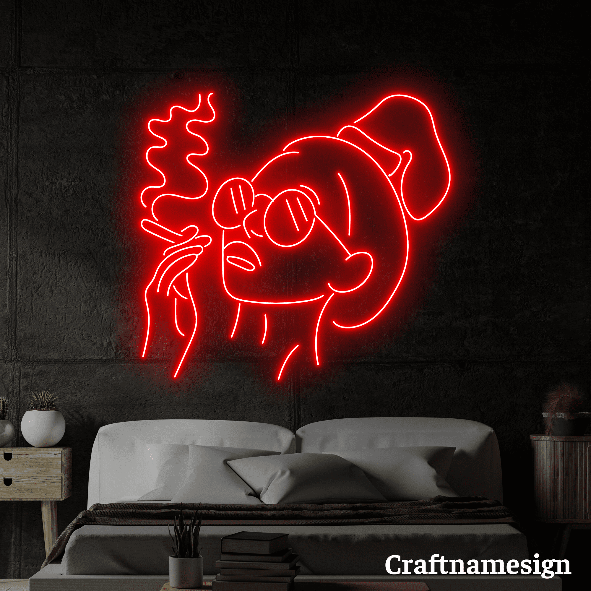 Craftnamesign Cool Girl Face Line Art Neon Sign for Girl Room Bedroom