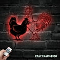 thumbnail image 1 of Craftnamesign Couple Chicken Farmhouse Metal Wall Art LED Light, Chicken Coop Sign Home Decor, 1 of 5