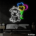 thumbnail image 1 of Craftnamesign Cow Ballon Neon Sign, Kid Room Decor, Nursery LED Signage, 1 of 4