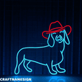 thumbnail image 1 of Craftnamesign Cowboy Dachshund Neon Sign, Dachshund Cowboy Hat Decor, Western Wall Art, 1 of 4