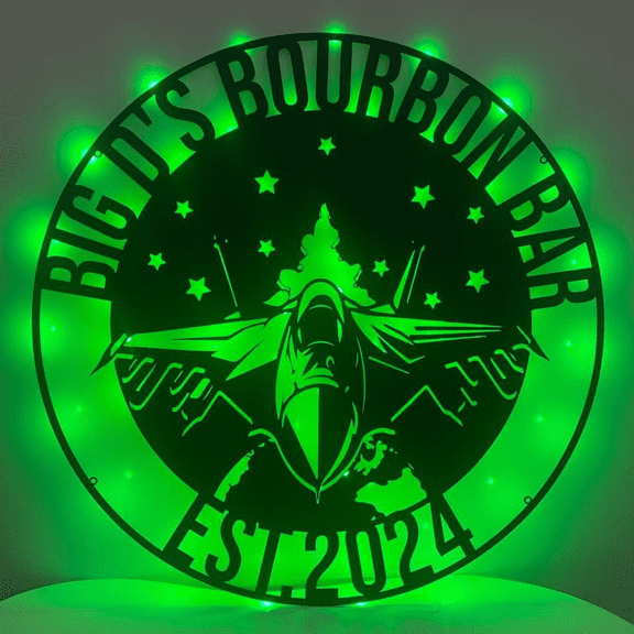 Craftnamesign Custom Aircraft Metal LED Light, Airplane Wall Art Metal Sign Decor