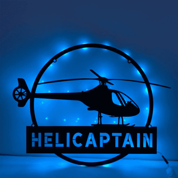 Craftnamesign Custom Aircraft Metal Wall Art LED Light, Pilot Name Sign Home Decor