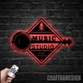 thumbnail image 1 of Craftnamesign Custom Music Studio Metal Wall Art LED Light, Personalized Music Audio Name Sign, 1 of 5