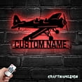 thumbnail image 1 of Craftnamesign Custom Airplane Metal Wall Art LED Light, Airplane Wall Decor, Airplane Sign, 1 of 5