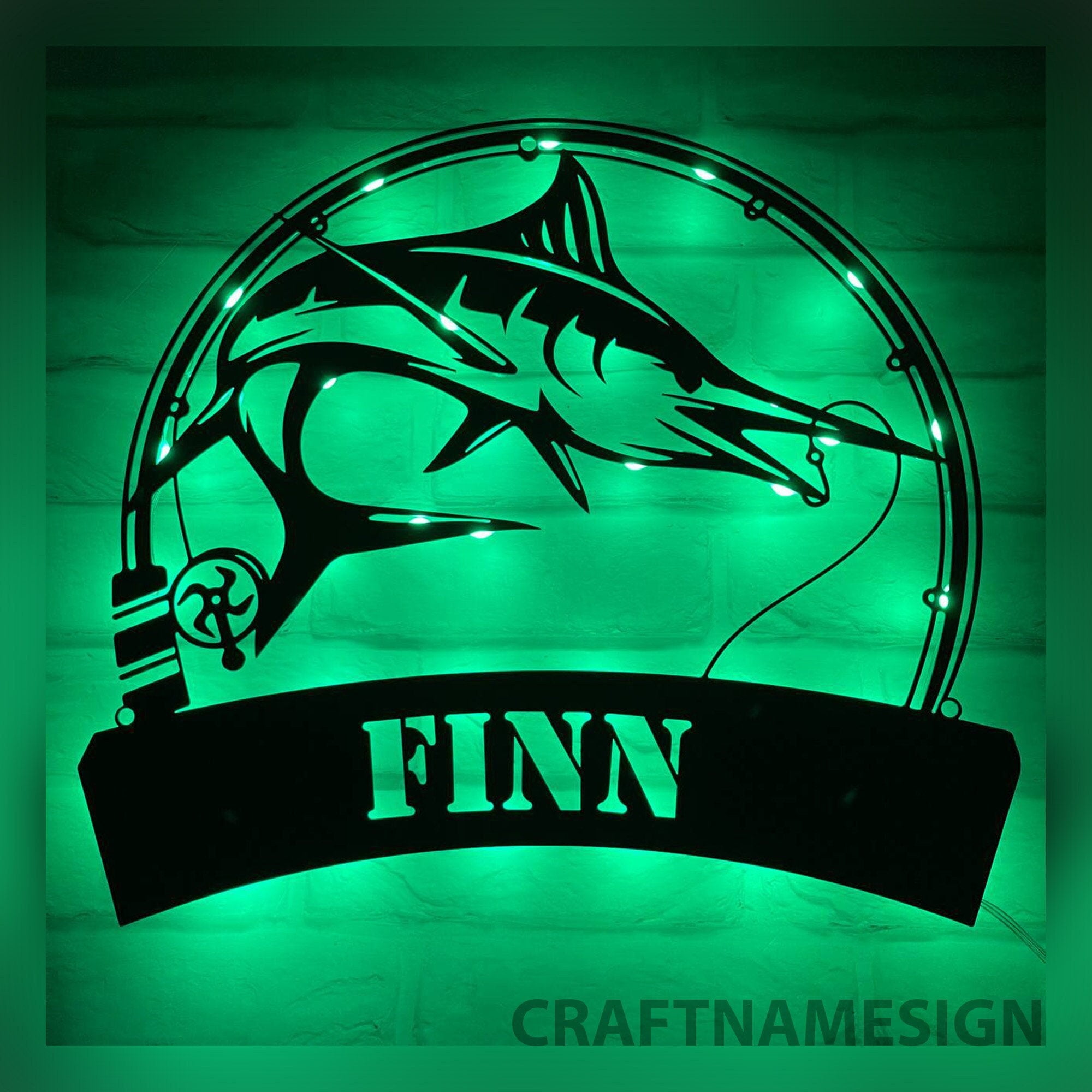 Craftnamesign Custom Atlantic Blue Marlin Fishing Metal LED Lights ...