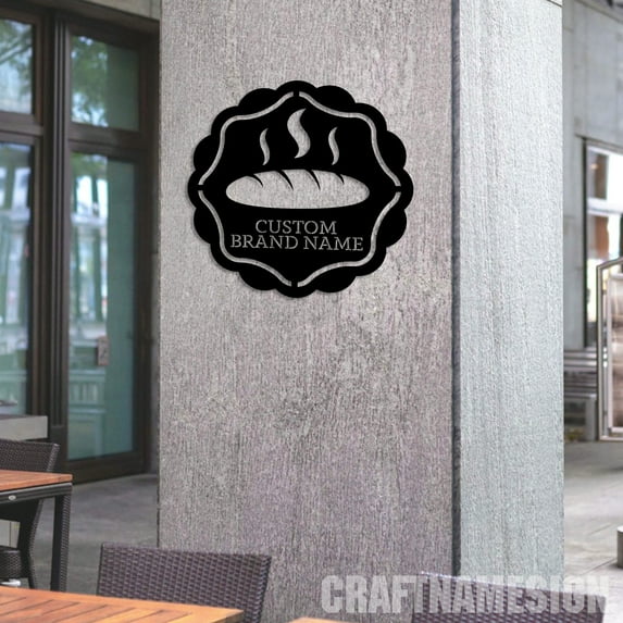 Craftnamesign Custom Bakery Metal Sign, Bakery Store Sign, Shop Signage, Business Logo Sign