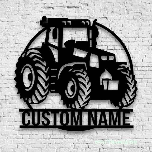 Craftnamesign Custom Tractor Metal Wall Art LED Light, Custom Farm ...