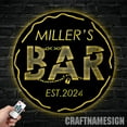 thumbnail image 1 of Craftnamesign Custom Bar Pub Sign Metal Wall Art, Personalized Home Bar Name Sign Drinker Room, 1 of 5
