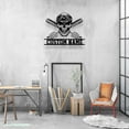 thumbnail image 1 of Craftnamesign Custom Baseball Skull Metal Wall Art LED Light, Custom Softball Player Name Sign, 1 of 5