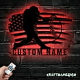 thumbnail image 1 of Craftnamesign Custom Baseball US Flag Metal LED Light, Custom American Softball Player Name Sign, 1 of 5