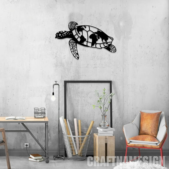 Craftnamesign Sea Turtle Monograms Metal Wall Art Led Light ...