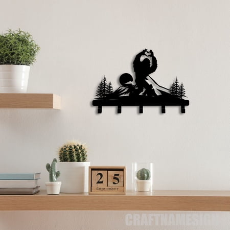 Craftnamesign Custom Bigfoot Metal Key Holder, Bigfoot Decor Key Holder, Bigfoot Metal Sign