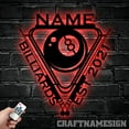 thumbnail image 1 of Craftnamesign Custom Billiards Club Metal Wall Art LED Light, Custom Snooker Player Name Sign, 1 of 5