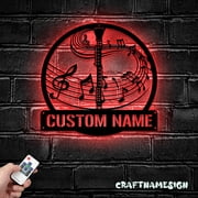 Craftnamesign Custom Billiards Metal Wall Art LED Light, Custom Billiards Player Name Sign