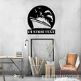 thumbnail image 1 of Craftnamesign Custom Boat Dolphin Metal Wall Art LED Light, Boat Metal Sign, Boat Wall Decor, 1 of 5