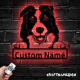 thumbnail image 1 of Craftnamesign Custom Border Collie Metal Wall Art LED Light, Custom Dog Lover Name Sign Decor, 1 of 5