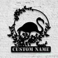 thumbnail image 1 of Craftnamesign Custom Flower Flamingo Metal Wall Art LED Light, Custom Floral Flamingo Name Sign, 1 of 5
