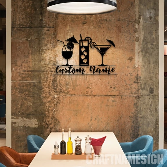 Craftnamesign Custom Coffee Bar Metal Sign, Coffee Shop Signage, Kitchen Wall Art Decor