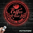 thumbnail image 1 of Craftnamesign Custom Coffee Bar Metal Wall Art LED Light, Personalized Coffee Lover Name Sign, 1 of 5