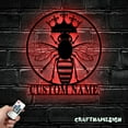 thumbnail image 1 of Craftnamesign Custom Queen Bee Metal Wall Art LED Light, Personalized Beekeeper Name Sign, 1 of 5