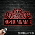 thumbnail image 1 of Craftnamesign Custom Couple Swan Metal Wall Art Led Light, Swan Sign, Swan Wall Decor, 1 of 5