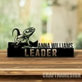 thumbnail image 1 of Craftnamesign Custom Crested Gecko Desk Name Plate, Ledge Lizard Metal Nameplate, Office Decor, 1 of 5
