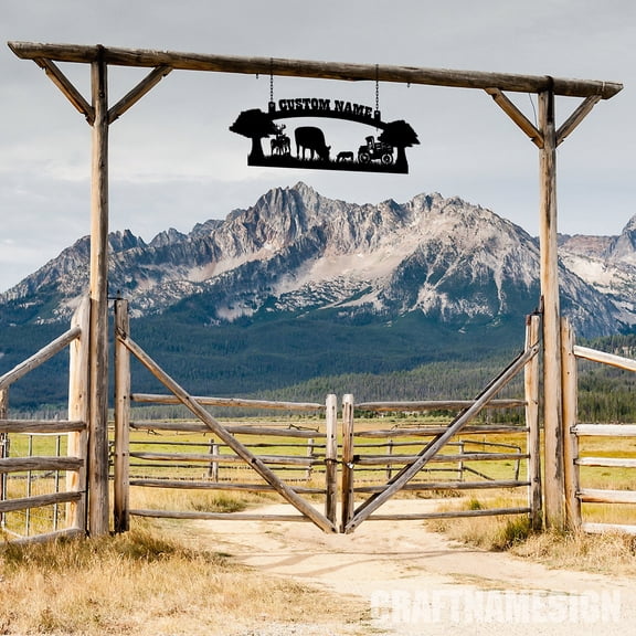 Craftnamesign Custom Custom Ranch House Metal Sign, Metal Sign Outdoor, Farmhouse Hanging Outdoor