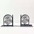 thumbnail image 1 of Craftnamesign Custom Daisy Flower Metal Bookends, Daisy Flower Book Shelf Holder, Book Stand, 1 of 3
