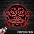 thumbnail image 1 of Craftnamesign Custom Dart Game Metal Sign LED Light, Dartboard Name Sign, Dart Game Home Decor, 1 of 5