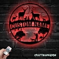 thumbnail image 1 of Craftnamesign Custom Deer Duck Hunting Metal Wall Art LED Light, Personalized Hunter Name Sign, 1 of 5