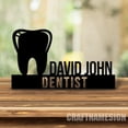 thumbnail image 1 of Craftnamesign Custom Dentist Wooden Desk Name Plate, Dentist Metal Nameplate for desk, New Job Gift, 1 of 5