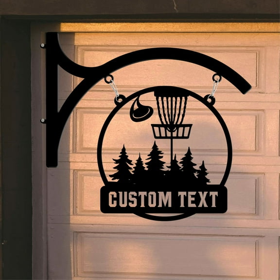 Craftnamesign Custom Disc Golf Metal Hanging Sign Wall Decor, Metal Disc Golf Wall Art
