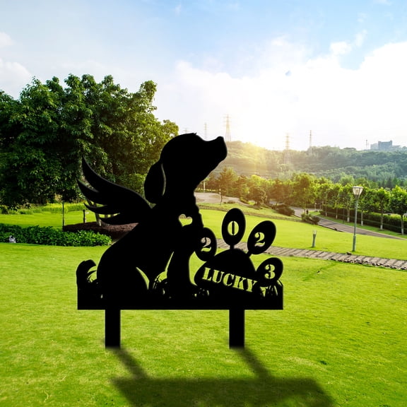 Craftnamesign Custom Dog Grave Markers Garden Stake, Pet Memorial Cemetery Garden Sign