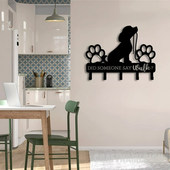 Craftnamesign Custom Dog Metal Key Holder, Dog Decor Key Holder, Metal Coat Rack, Metal Key Hanger