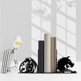 thumbnail image 1 of Craftnamesign Custom Dragon Metal Bookends for Shelves, Dragon Metal Book Shelf Holder Decor, 1 of 4