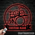 thumbnail image 1 of Craftnamesign Custom Drum Metal Wall Art LED Light, Custom Drummer Name Sign, 1 of 5