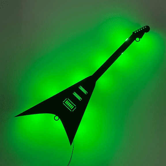 Craftnamesign Custom Electric Guitar Metal Sign LED Light, Music Studio Name Sign Decor