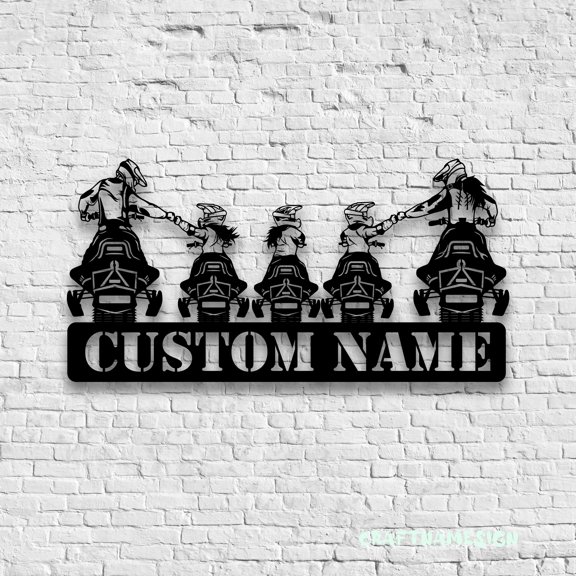 Craftnamesign Custom Family Snowmobile Metal Sign LED Light, Family Ski-Doo Name Sign, Family Gifts