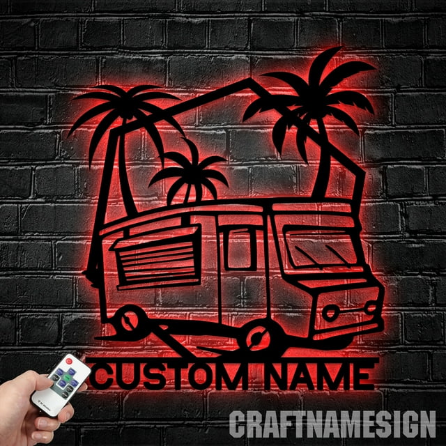 Craftnamesign Custom Fast Food Truck Metal LED Light, Custom Food Store