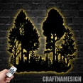 thumbnail image 1 of Craftnamesign Custom Forest Metal Wall Art LED Light, Custom Metal Pine Tree Art, 1 of 5