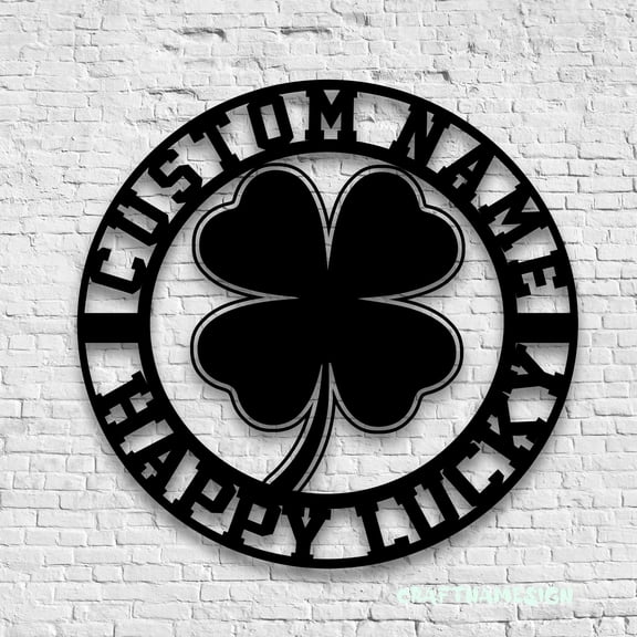 Craftnamesign Custom Four Leaf Clover Metal Sign Led Light, St Patricks Day Sign, Shamrock Lucky