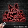 thumbnail image 1 of Craftnamesign Custom GSD German Shepherd Husky Mix Metal Wall Art LED Light, Custom Dog Name Sign, 1 of 5