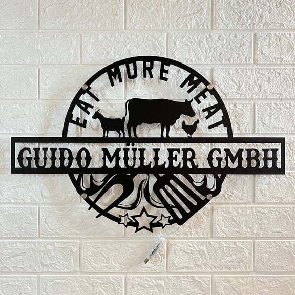 Craftnamesign Custom Grill Metal Wall Art LED Light, Personalized Backyard BBQ Name Sign