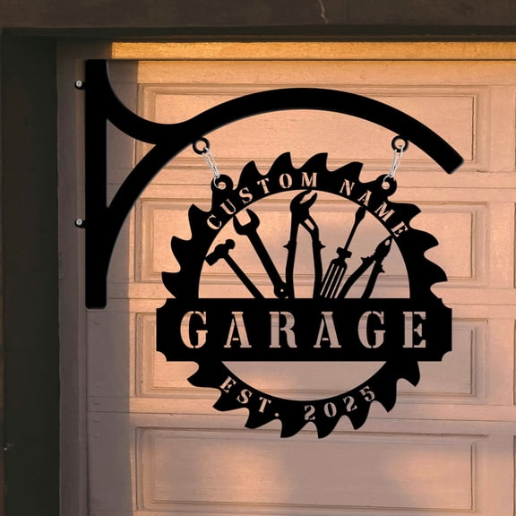 Craftnamesign Custom Garage Repair Tools Metal Hanging Sign Wall Decor, Metal Garage Wall Art