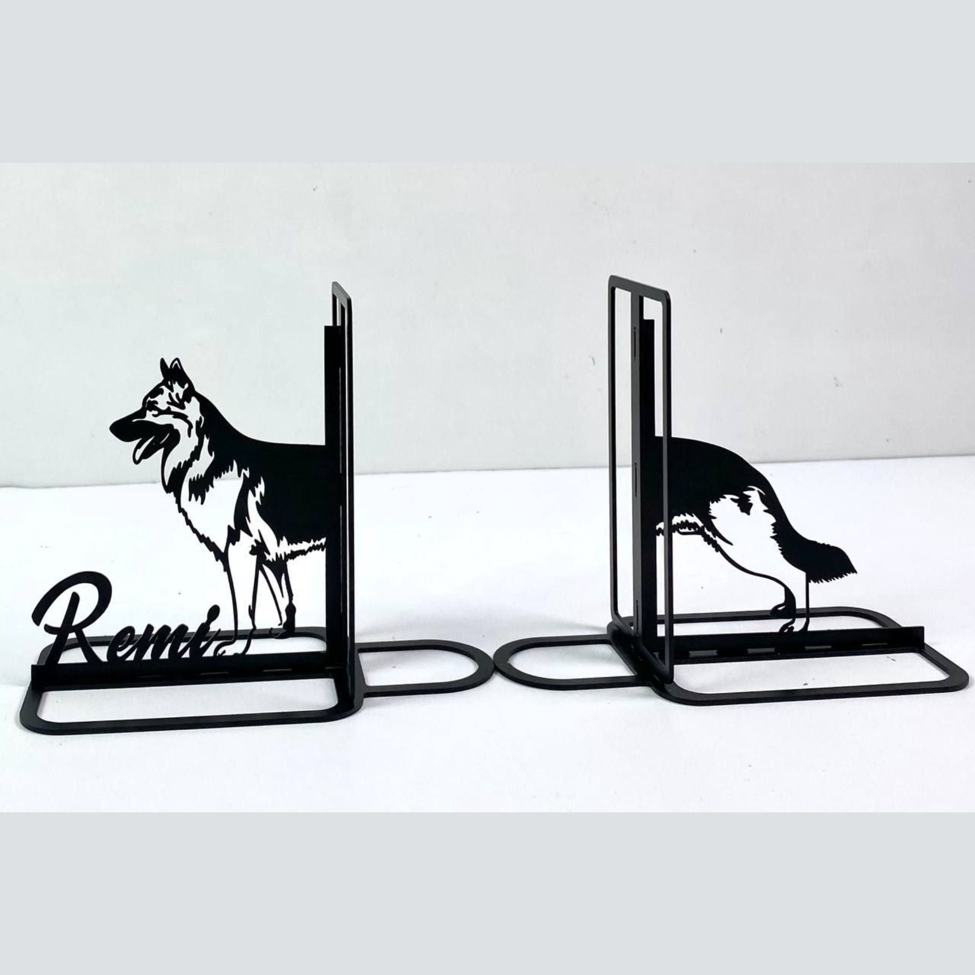 Craftnamesign Custom German Shepherd Metal Bookend, Dog Book Table Sign ...