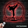 thumbnail image 1 of Craftnamesign Custom Girl Taekwondo Martial Arts Metal Sign LED Light, Girl Tae Kwon Do Name Sign, 1 of 5